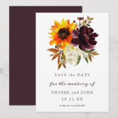 Herfst Flowers Save the Date Wedding (Voorkant / Achterkant)