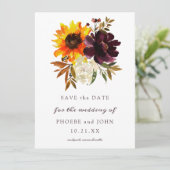 Herfst Flowers Save the Date Wedding (Staand voorkant)