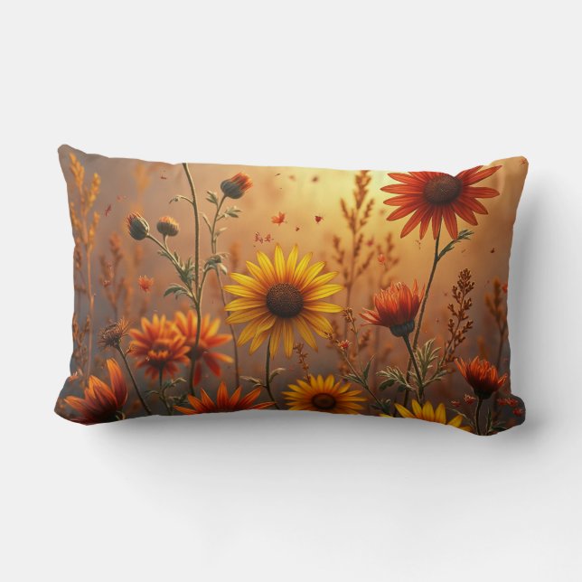 Herfst Flowers Sierkussen Kussen (Achterkant)
