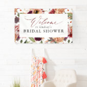 Herfst Flowers Sinaasappel en Bourgondië Rood Welk Spandoek (Insitu)