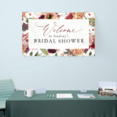 Herfst Flowers Sinaasappel en Bourgondië Rood Welk Spandoek (Beurs)