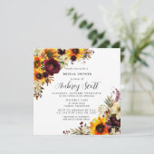 Herfst Flowers Sunflower Roos Vrijgezellenfeest Kaart (Staand voorkant)