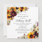 Herfst Flowers Sunflower Roos Vrijgezellenfeest Kaart (Voorkant)