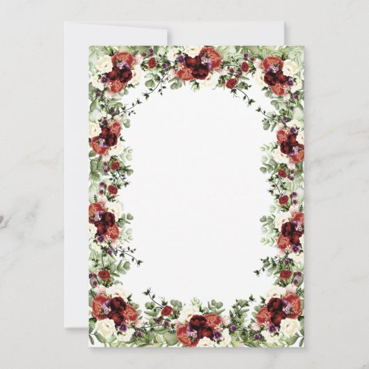 Herfst Flowers Terracotta Cream Burgundy floral Kaart (Voorkant)