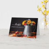 Herfst Flowers Thanksgiving Zoon en vrouw Kaart (Gele Bloem)
