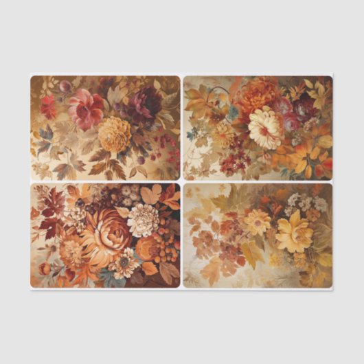 Herfst Flowers Tissuepapier (Voorkant)