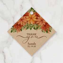 Herfst Flowers Vrijgezellenfeest Hartelijk dank Bedankjes Labels