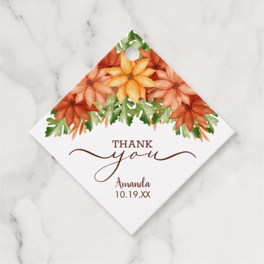 Herfst Flowers Vrijgezellenfeest Hartelijk dank Bedankjes Labels (Voorkant)