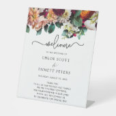 Herfst Flowers Wedding Ceremony Welkom Reclamebord Met Voetstuk (Voorkant)