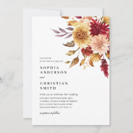 Herfst Flowers Wedding Invitation Kaart