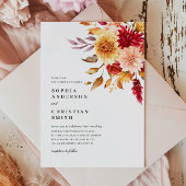 Herfst Flowers Wedding Invitation Kaart