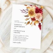 Herfst Flowers Wedding Invitation Kaart