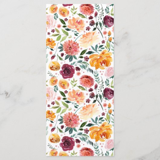 Herfst Flowers Wedding Menu (Achterkant)