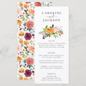 Herfst Flowers Wedding Menu (Voorkant / Achterkant)