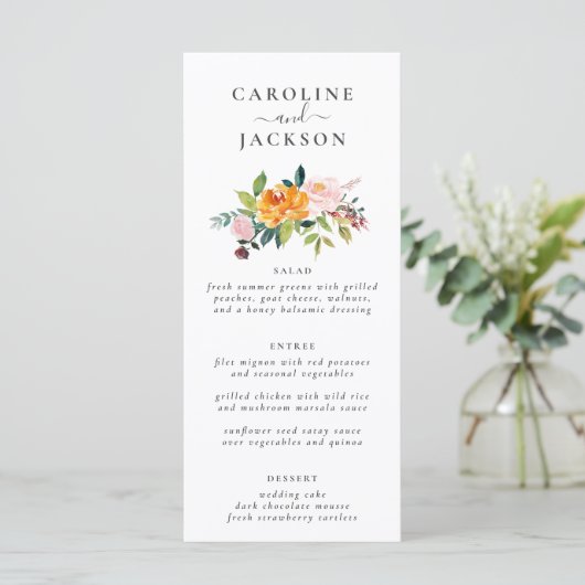Herfst Flowers Wedding Menu (Staand voorkant)