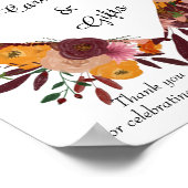 Herfst Flowers Wedding White Kaarten & Gifts Poste Poster (Hoek)