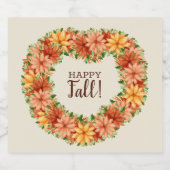 Herfst Foliage Autumn Floral Swag Likeurfles Etiket (Enkel label)