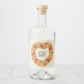 Herfst Foliage Autumn Floral Swag Likeurfles Etiket (Voorkant)