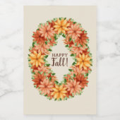Herfst Foliage Autumn Floral Swag Mini Wijn Etiket (Enkel label)
