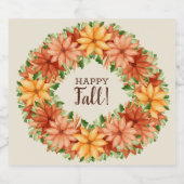 Herfst Foliage Autumn Floral Swag Sparkling Wijnetiket (Enkel label)