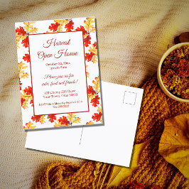 Herfst Foliage Autumn Harvest Open House Invitatio Briefkaart