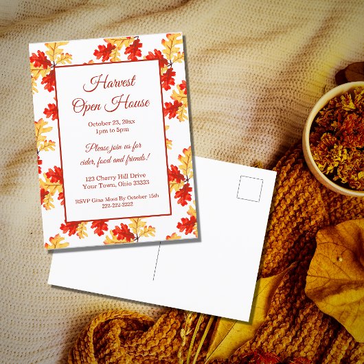 Herfst Foliage Autumn Harvest Open House Invitatio Briefkaart