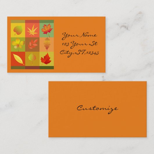 Herfst Foliage Autumn laat Thunder_Cove vallen Visitekaartje (Voorkant / Achterkant)