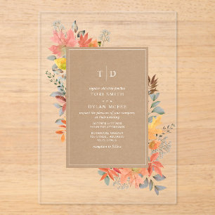 Herfst Foliage Autumn Leaves Fall Wedding Uitnodig Acryl Uitnodigingen