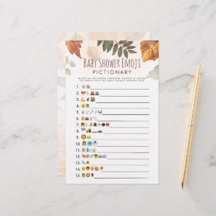 Herfst Foliage Baby shower Emoji Game