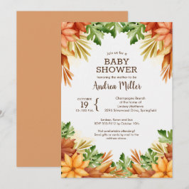 Herfst Foliage Baby Shower-uitnodigingen