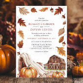 Herfst Foliage Barn Wedding Kaart