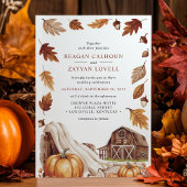 Herfst Foliage Barn Wedding Kaart