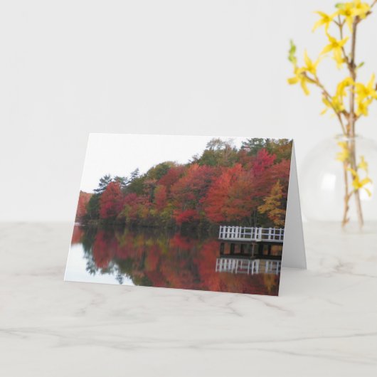 Herfst Foliage Blank Note Kaart (Gele Bloem)