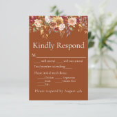 Herfst Foliage Bloemen Terracotta Bruiloft RSVP (Staand voorkant)