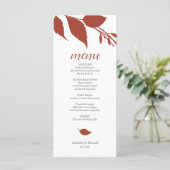 Herfst Foliage Burnt Oranje Menu Kaart (Staand voorkant)