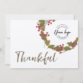 Herfst Foliage business logo Thanksgiving Dankbaar Bedankkaart (Voorkant)