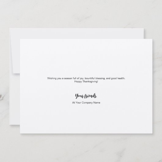 Herfst Foliage business logo Thanksgiving Dankbaar Bedankkaart (Achterkant)