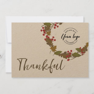 Herfst Foliage business logo Thanksgiving Dankbaar Bedankkaart