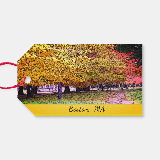 Herfst Foliage Cadeaulabel (Achterkant Horizontaal)
