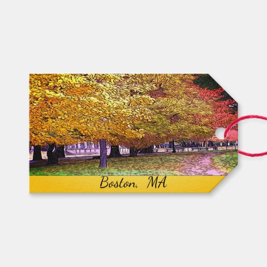 Herfst Foliage Cadeaulabel (Voorkant (Horizontaal))