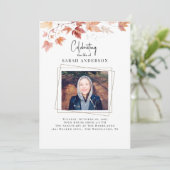 Herfst Foliage Celebration of Life Foto Kaart (Staand voorkant)