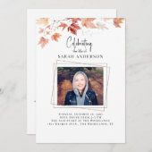 Herfst Foliage Celebration of Life Foto Kaart (Voorkant / Achterkant)