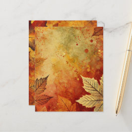 Herfst Foliage Distressed Ink Scrapbook Paper