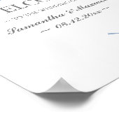 Herfst Foliage Dusty Blue Leaves Bruiloft Welkom Poster (Hoek)