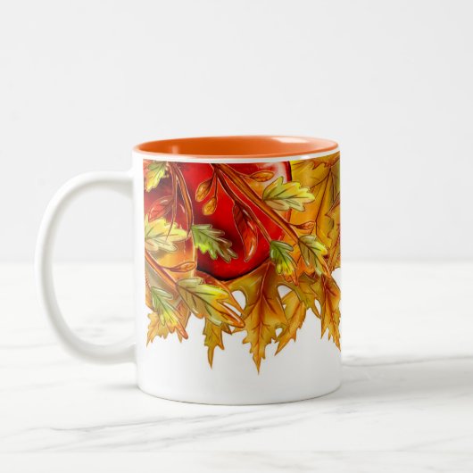 Herfst Foliage-eenheden Multi-Color Leaves Koffee- Tweekleurige Koffiemok (Links)