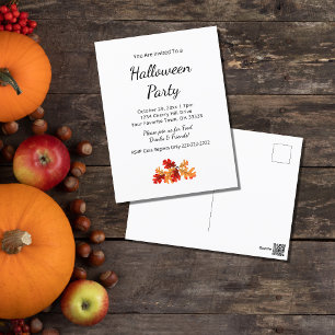 Herfst Foliage Elegante herfst Halloween Party Briefkaart