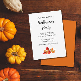 Herfst Foliage Elegante herfst Halloween Party Kaart
