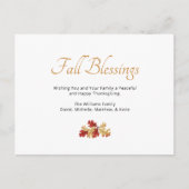 Herfst Foliage Elegante Thanksgiving Zegeningen Feestdagenkaart (Voorkant)