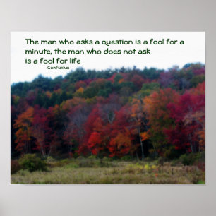 Herfst Foliage Field Confucius Inspirerend Quote Poster