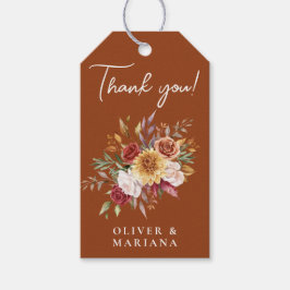 Herfst Foliage Floral Terracotta bruiloft gunst Cadeaulabel